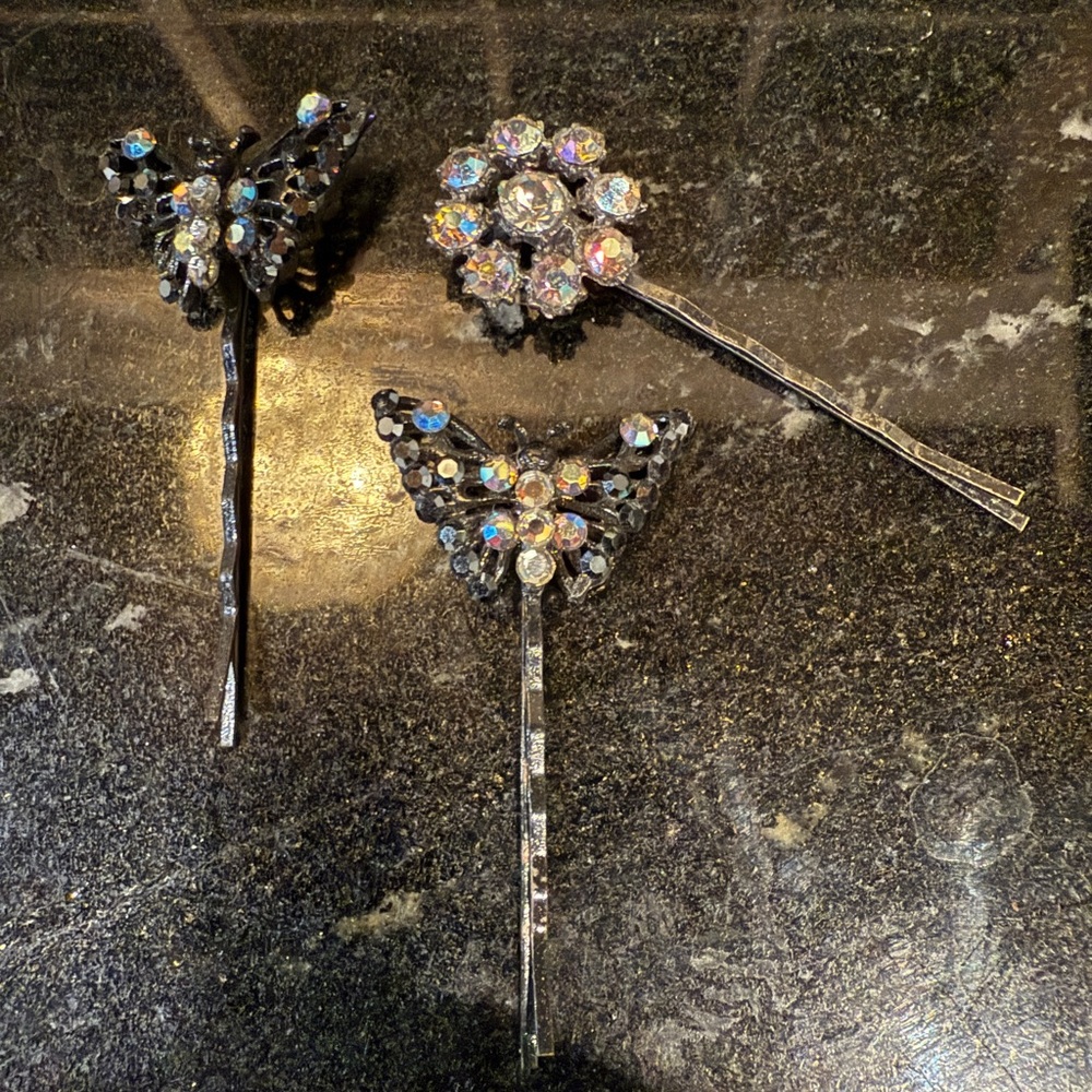 Swarovski hair bobby pins (set of 3)